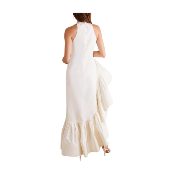 NWT Rosie Assoulin Whoopsy Daisy Ruffled Silk Charmeuse Wedding Gown Size 4 - Picture 3 of 15